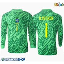 Maglie da calcio Brasile Alisson Becker #1 Portiere Prima Maglia Copa America 2024 Manica Lunga